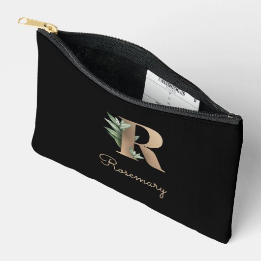 Elegant Botanische monogram Gold Letter R Etui (Open)