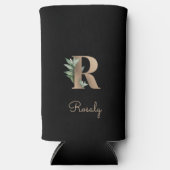 Elegant Botanische monogram Gold Letter R Seltzer Blikjeskoeler (Voorkant)