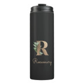 Elegant Botanische monogram Gold Letter R Thermosbeker (Voorkant)
