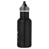 Elegant Botanische monogram Gold Letter R Waterfles (Rechts)