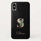 Elegant Botanische monogram Gold Letter S Case-Mate iPhone Case (Achterkant)