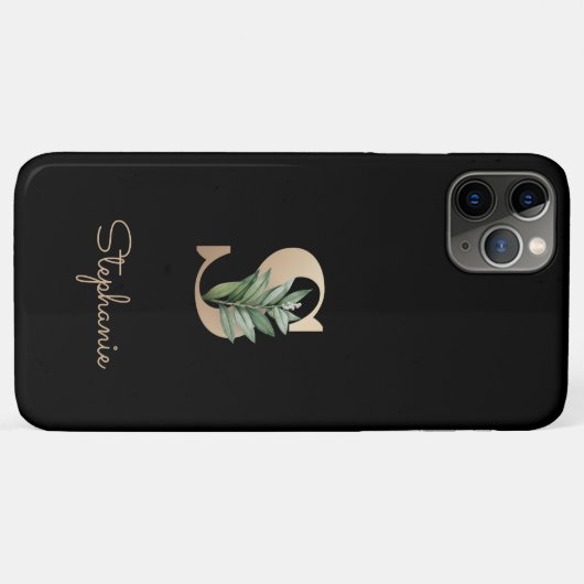 Elegant Botanische monogram Gold Letter S Case-Mate iPhone Case (Achterkant (horizontaal))