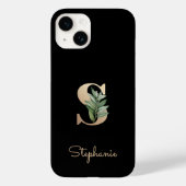 Elegant Botanische monogram Gold Letter S Case-Mate iPhone Case (Achterkant)