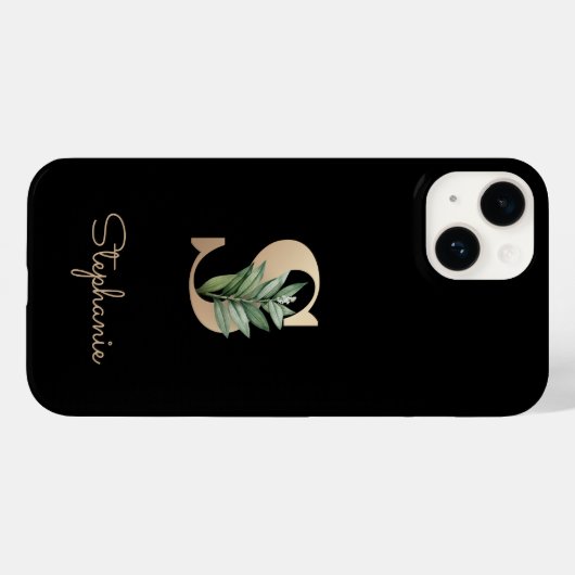 Elegant Botanische monogram Gold Letter S Case-Mate iPhone Case (Achterkant (horizontaal))