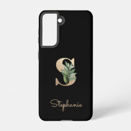 Elegant Botanische monogram Gold Letter S Samsung Galaxy Hoesje