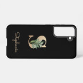 Elegant Botanische monogram Gold Letter S Samsung Galaxy Hoesje (Achterkant horizontaal)