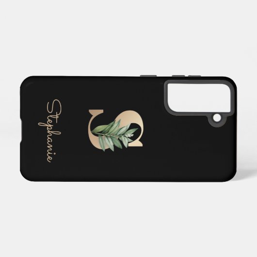 Elegant Botanische monogram Gold Letter S Samsung Galaxy Hoesje (Achterkant horizontaal)
