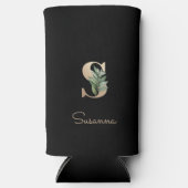 Elegant Botanische monogram Gold Letter S Seltzer Blikjeskoeler (Voorkant)