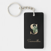 Elegant Botanische monogram Gold Letter S Sleutelhanger (Voorkant)