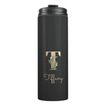 Elegant Botanische monogram Gold Letter T