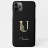 Elegant Botanische monogram Gold Letter U Case-Mate iPhone Case (Achterkant)