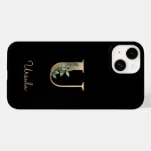 Elegant Botanische monogram Gold Letter U Case-Mate iPhone Case (Achterkant (horizontaal))