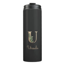 Elegant Botanische monogram Gold Letter U