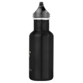 Elegant Botanische monogram Gold Letter V Waterfles (Rechts)