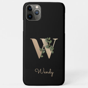 Elegant Botanische monogram Gold Letter W Case-Mate iPhone Case