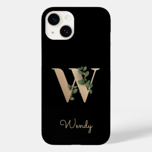 Elegant Botanische monogram Gold Letter W Case-Mate iPhone 14 Hoesje