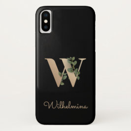 Elegant Botanische monogram Gold Letter W Case-Mate iPhone Case