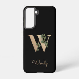 Elegant Botanische monogram Gold Letter W Samsung Galaxy Hoesje