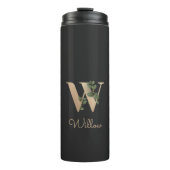 Elegant Botanische monogram Gold Letter W Thermosbeker (Voorkant)