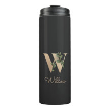 Elegant Botanische monogram Gold Letter W