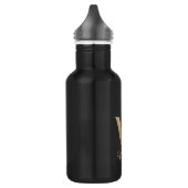 Elegant Botanische monogram Gold Letter W Waterfles (Links)