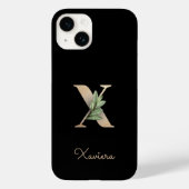 Elegant Botanische monogram Gold Letter X Case-Mate iPhone Case (Achterkant)