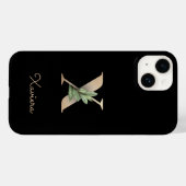 Elegant Botanische monogram Gold Letter X Case-Mate iPhone Case (Achterkant (horizontaal))