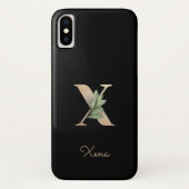 Elegant Botanische monogram Gold Letter X Case-Mate iPhone Case (Achterkant)