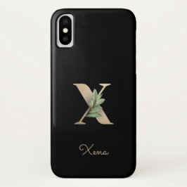 Elegant Botanische monogram Gold Letter X Case-Mate iPhone Case