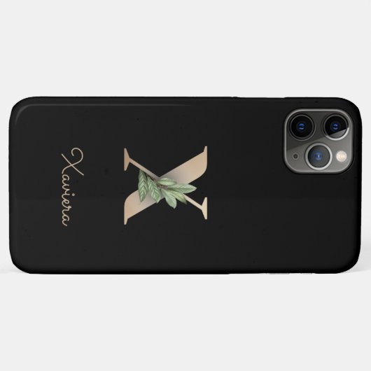 Elegant Botanische monogram Gold Letter X Case-Mate iPhone Case (Achterkant (horizontaal))