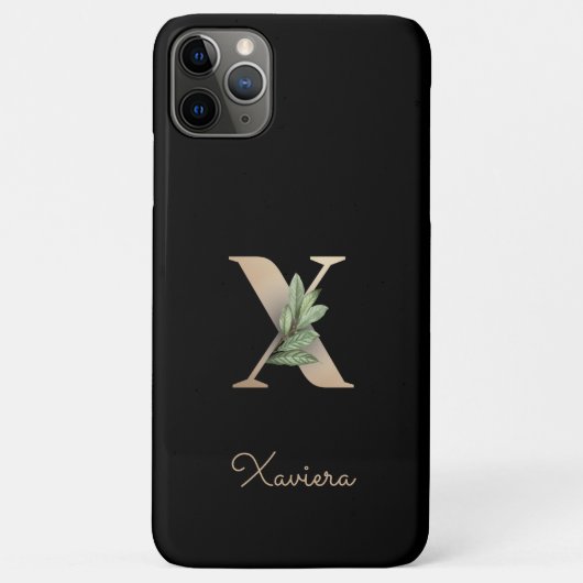 Elegant Botanische monogram Gold Letter X Case-Mate iPhone Case (Achterkant)