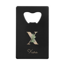 Elegant Botanische monogram Gold Letter X