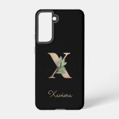Elegant Botanische monogram Gold Letter X Samsung Galaxy Hoesje (Achterkant)