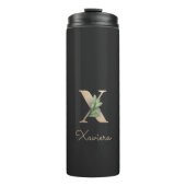 Elegant Botanische monogram Gold Letter X Thermosbeker (Voorkant)