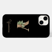 Elegant Botanische monogram Gold Letter Y Case-Mate iPhone Case (Achterkant (horizontaal))