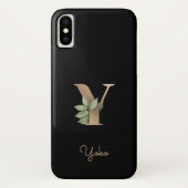 Elegant Botanische monogram Gold Letter Y Case-Mate iPhone Case (Achterkant)
