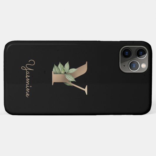 Elegant Botanische monogram Gold Letter Y Case-Mate iPhone Case (Achterkant (horizontaal))