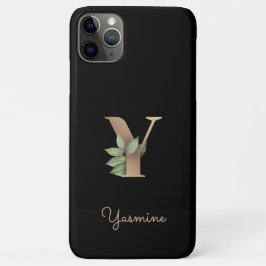 Elegant Botanische monogram Gold Letter Y Case-Mate iPhone Case