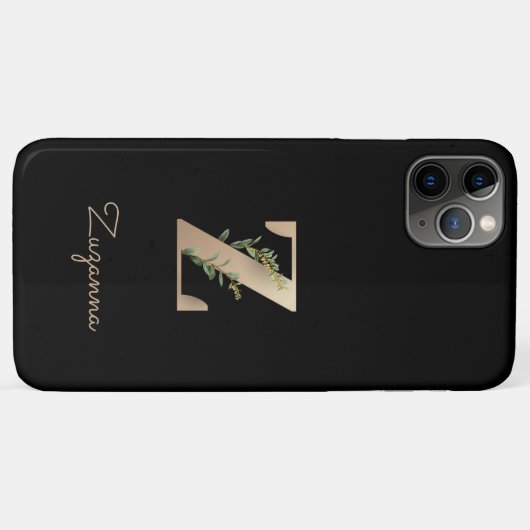 Elegant Botanische monogram Gold Letter Z Case-Mate iPhone Case (Achterkant (horizontaal))