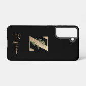 Elegant Botanische monogram Gold Letter Z Samsung Galaxy Hoesje (Achterkant horizontaal)