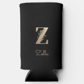 Elegant Botanische monogram Gold Letter Z Seltzer Blikjeskoeler (Voorkant)