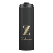 Elegant Botanische monogram Gold Letter Z Thermosbeker (Voorkant)
