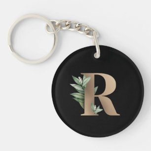 Elegant Botanische monogram letter R Sleutelhanger