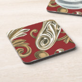 Elegant botanische motif met tangebloed bier onderzetter (Linkerzijde)