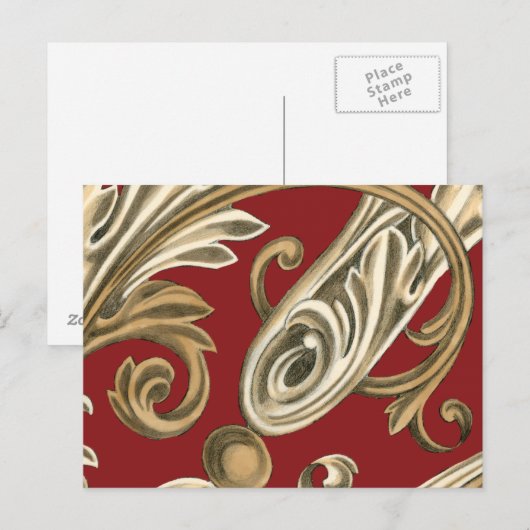 Elegant botanische motif met tangebloed briefkaart (Voorkant / Achterkant)