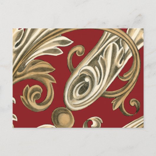 Elegant botanische motif met tangebloed briefkaart (Voorkant)