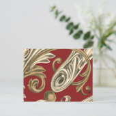 Elegant botanische motif met tangebloed briefkaart (Staand voorkant)