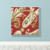 Elegant botanische motif met tangebloed canvas afdruk (Insitu (Houten vloer))