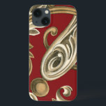 Elegant botanische motif met tangebloed iPhone 13 hoesje<br><div class="desc">Een Ethan Harper origineel met een bruin blad op een rode achtergrond. Dit elegante botanische motief zou een groot geschenk zijn voor iedereen die van gedurfde kleuren geniet!</div>