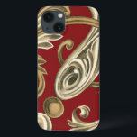 Elegant botanische motif met tangebloed iPhone 13 hoesje<br><div class="desc">Een Ethan Harper origineel met een bruin blad op een rode achtergrond. Dit elegante botanische motief zou een groot geschenk zijn voor iedereen die van gedurfde kleuren geniet!</div>